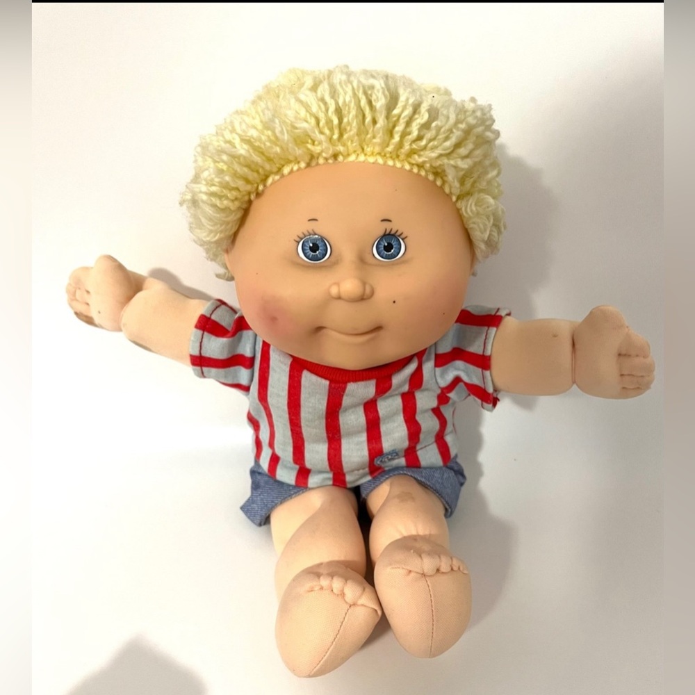 Cabbage Patch Kids 14" Boy Doll 1992 Has to First Edition Blond Hair Blue Eyes